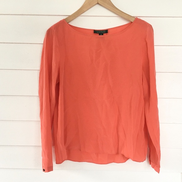 Lauren Ralph Lauren Tops - LAUREN RALPH LAUREN LONG SLEEVE SILK BLOUSE WOMENS SIZE M